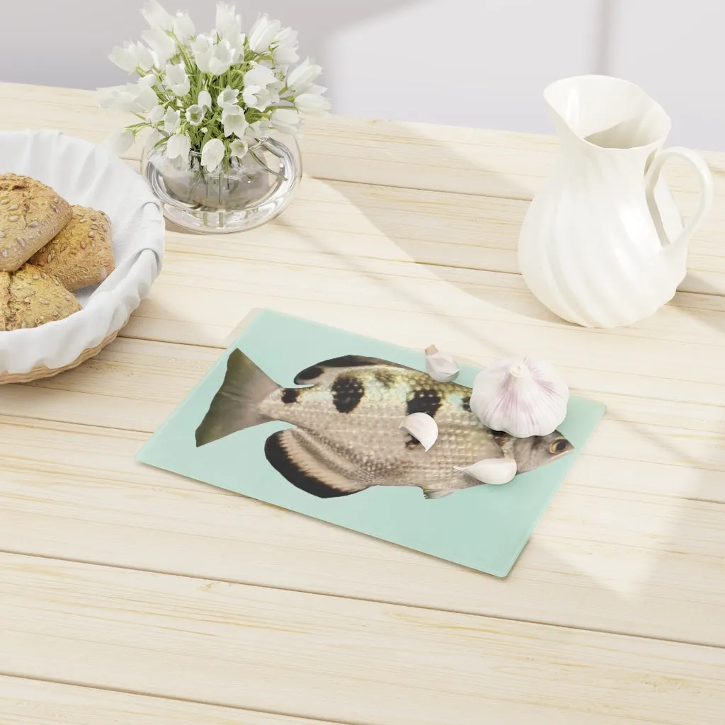 White and Black Fish Cutting Board