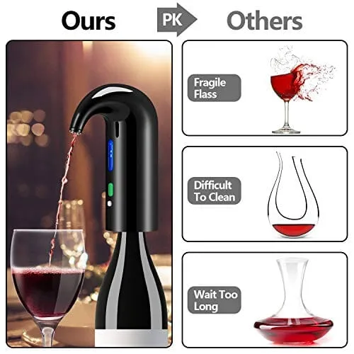 Wine Aerator Electric Wine Decanter Best Sellers One Touch Red -White Wine Accessories Aeration Work with Wine Opener for Beginner Enthusiast -