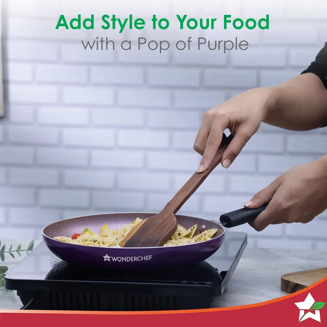 Wonderchef Valencia Non-Stick Fry Pan | Cool Touch Bakelite Handle | Pure Grade Aluminium| PFOA Free | 1.5 litres Capacity | Size 24 cm | 1 Year Warranty | Purple