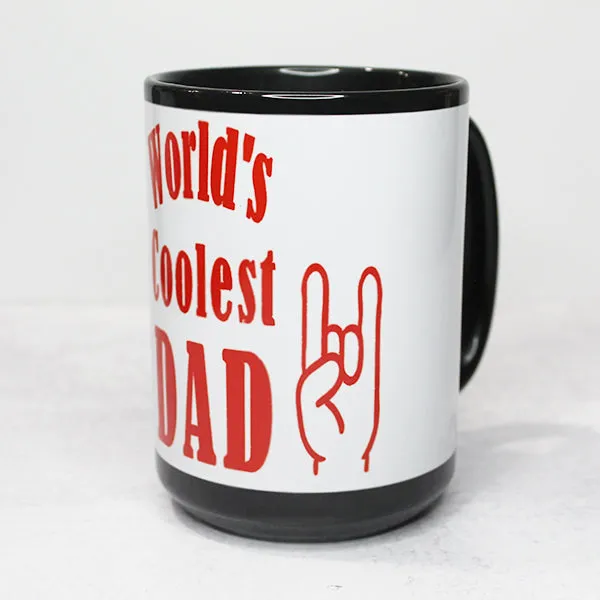 World's Coolest Dad Coffee Mug, Father's Day Holiday Birthday Novelty Mug