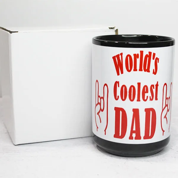 World's Coolest Dad Coffee Mug, Father's Day Holiday Birthday Novelty Mug