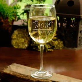 World's Greatest Mom Personalized Wine Glass