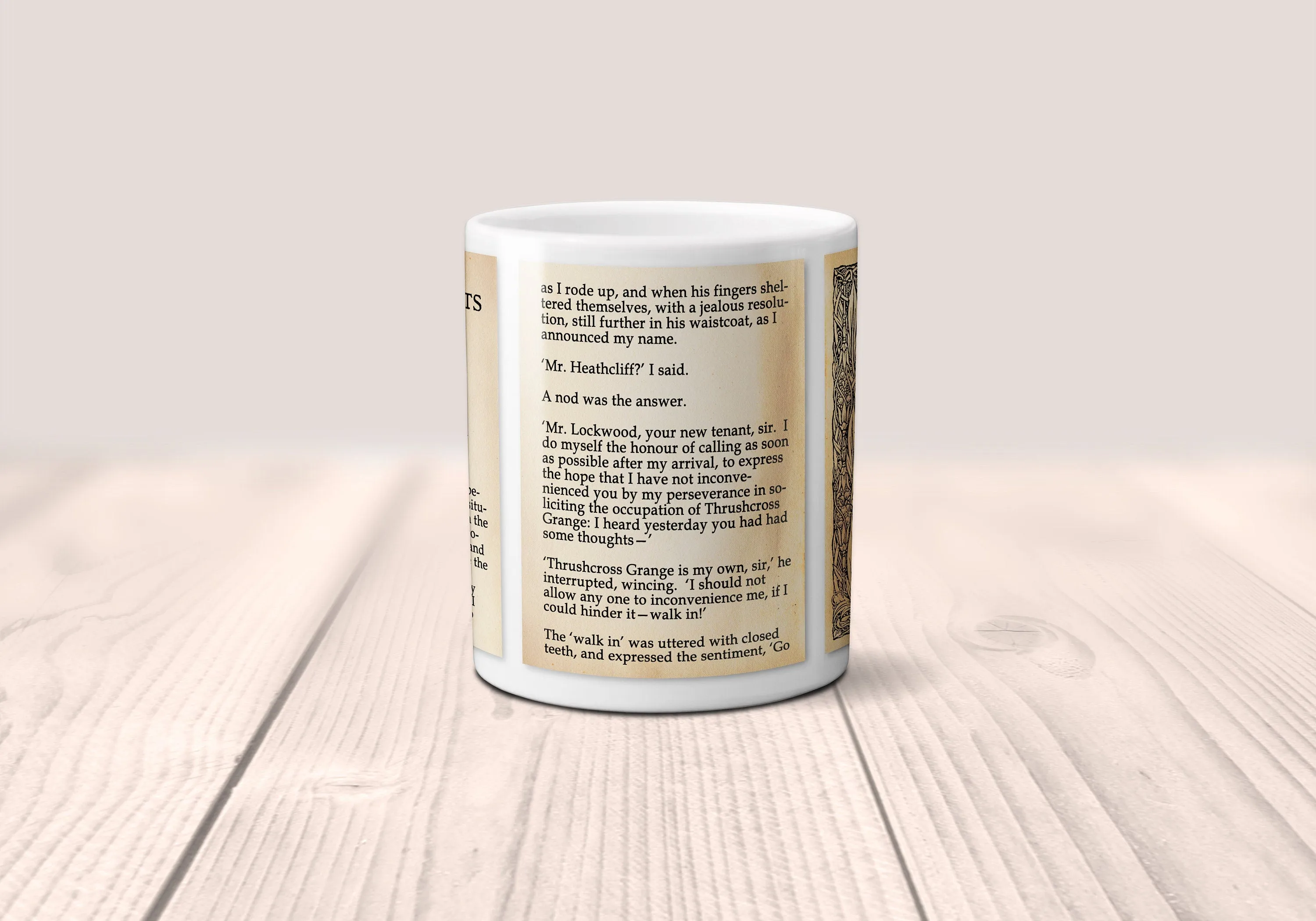 Wuthering Heights by Emily Brontë Mug. Coffee Mug with Wuthering Heights book Title and Book Pages, Bookish Gift, Literary Mug.