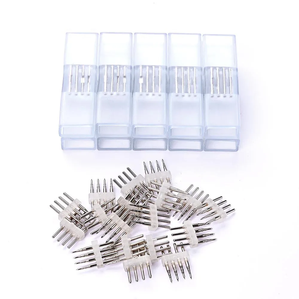 Yescom LED Neon Splice Kit 4-Wire Connectors & Pins 10-Set 18x8mm