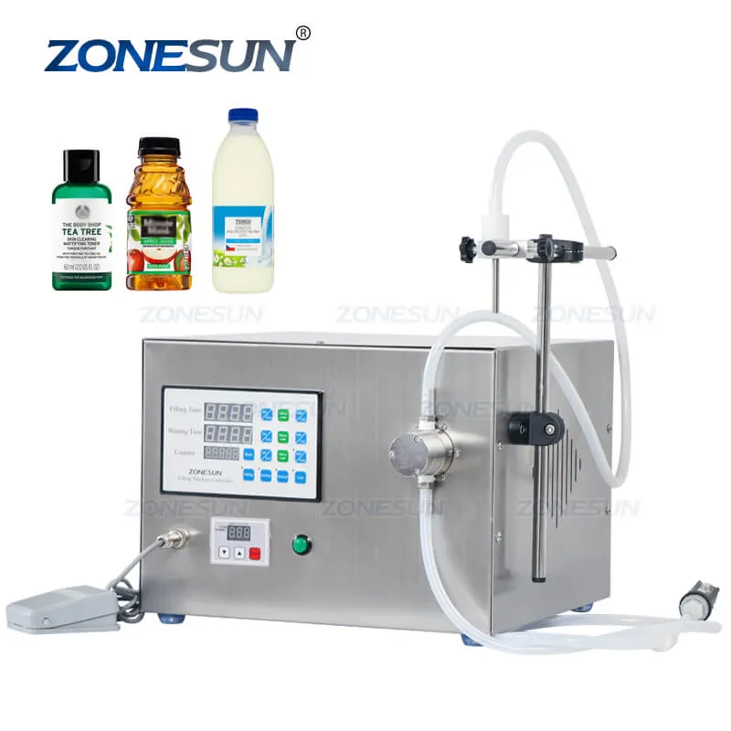 ZS-YTMP1S Magnetic Pump Beverage Water Juice Essential Oil Ink Pigment Liquid Bottle Filling Machine